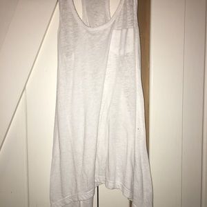 White pocket racer back tank